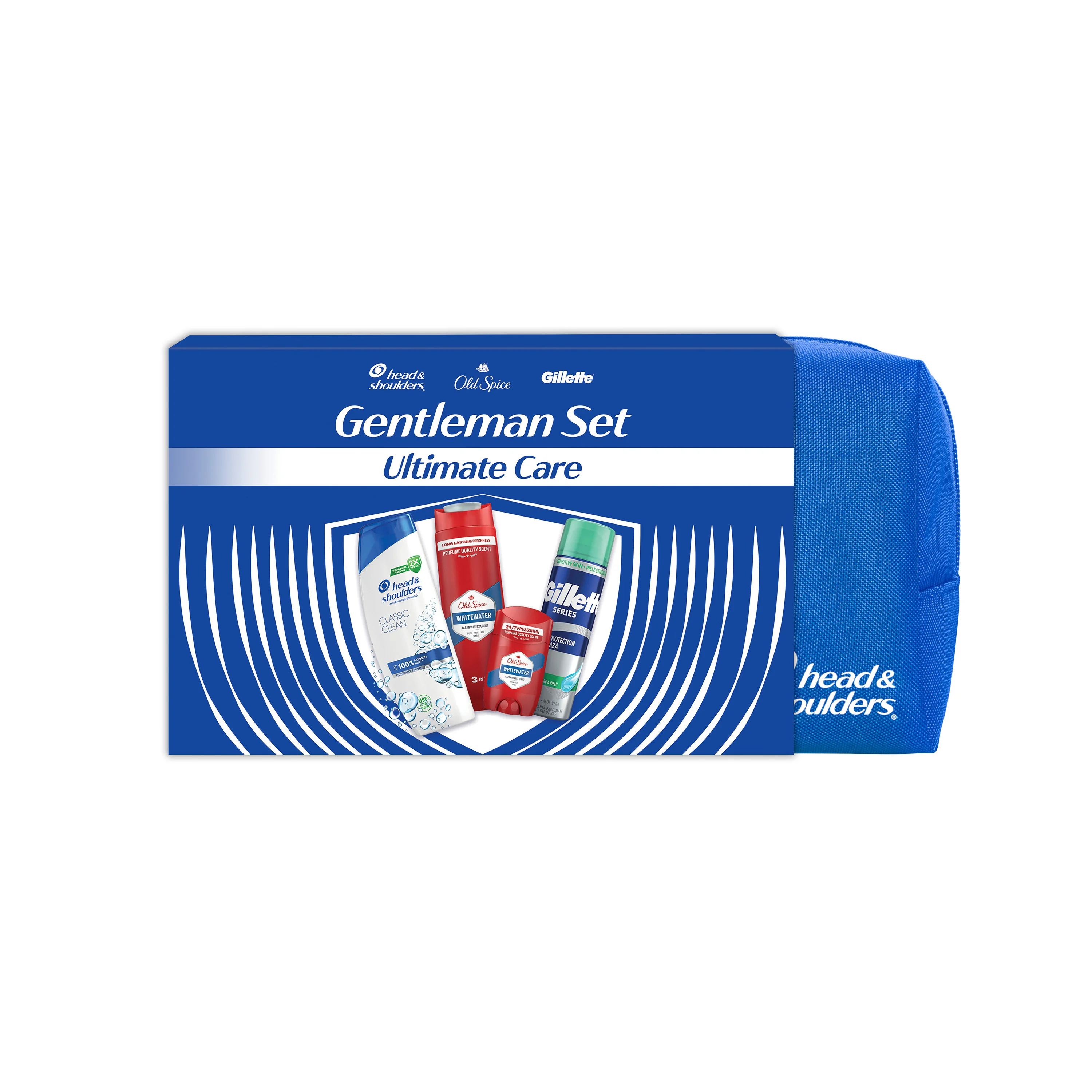 Gillette Zestaw Prezentowy żel do golenia, 200 ml + dezodorant Old Spice Whitewater, 50 ml + żel pod prysznic 3w1, 400 ml + szampon przeciwłupieżowy Head & Shoulders, 250 ml