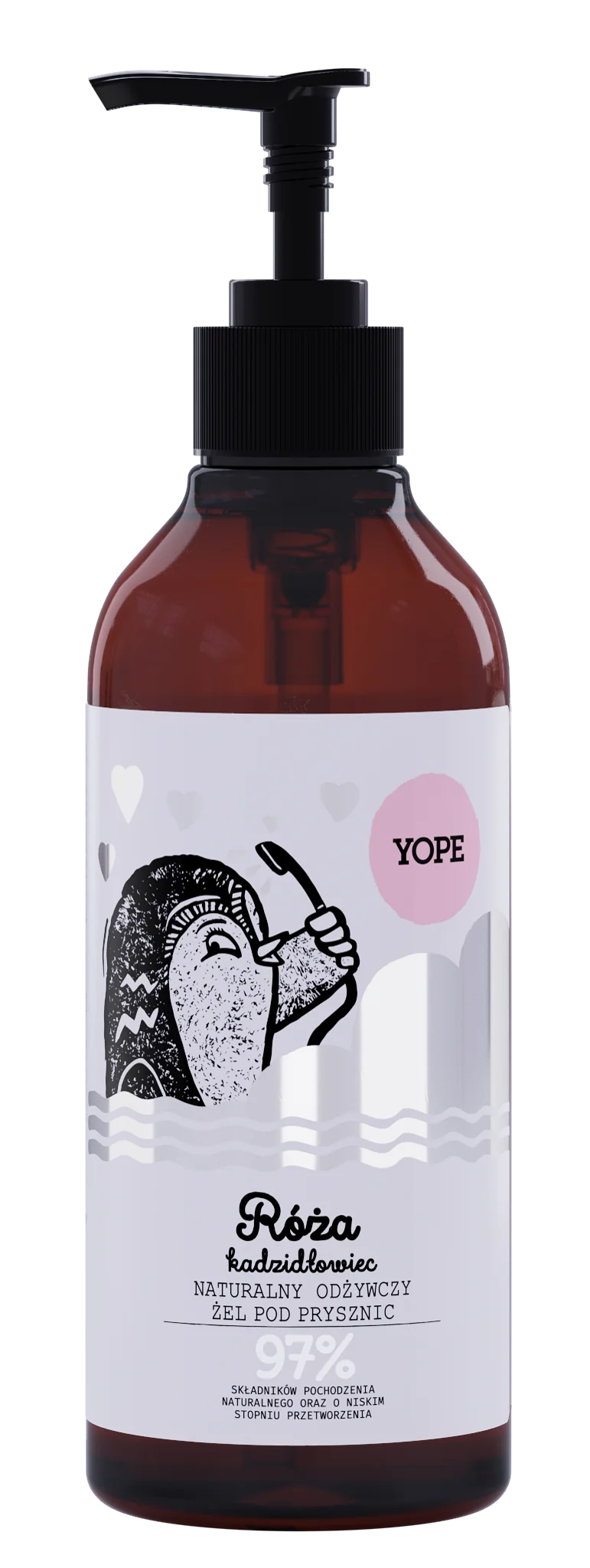 YOPE naturalny żel pod prysznic Róża i kadzidłowiec, 400 ml