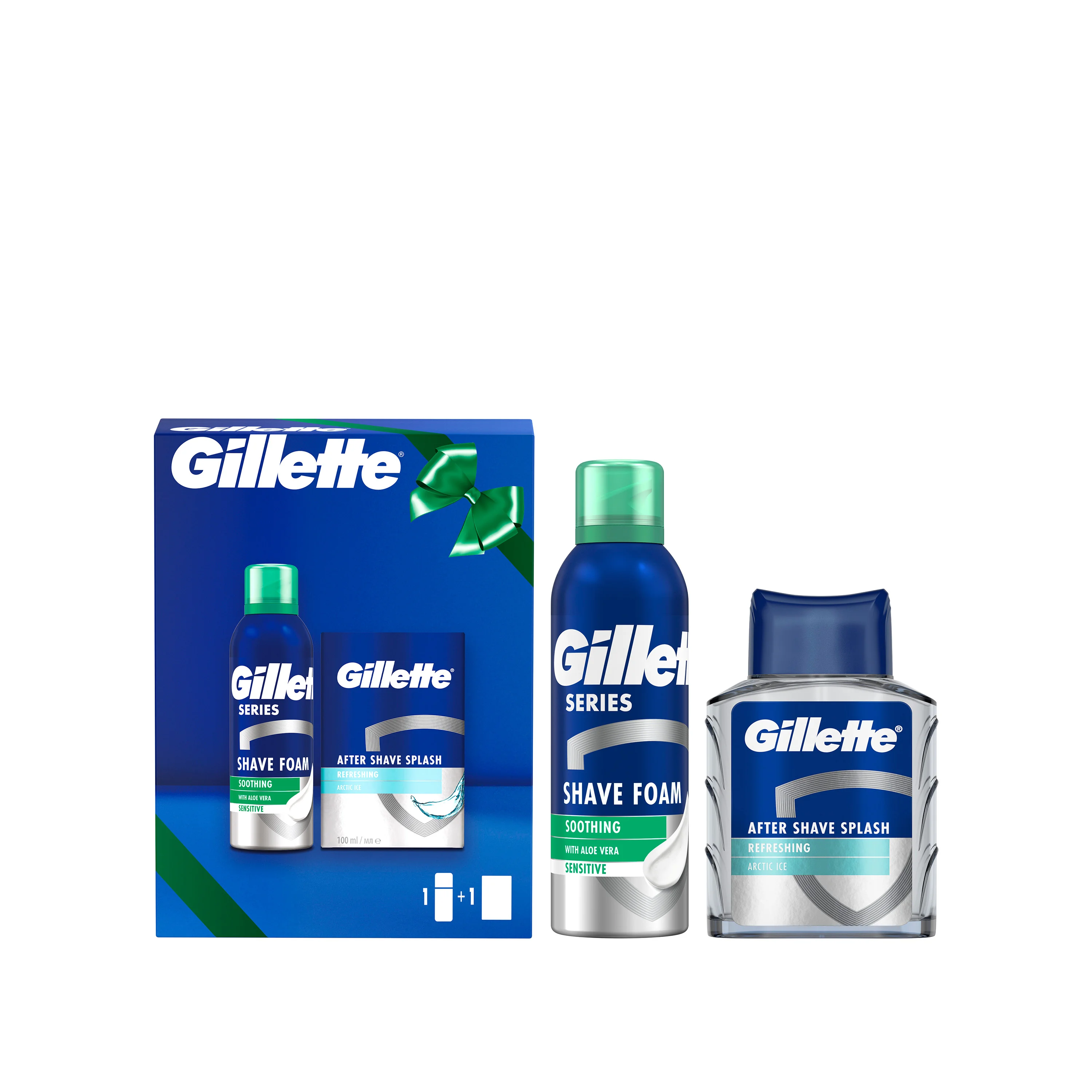 Gillette Series Sensitive Aloe Vera Zestaw pianka do golenia, 200 ml + woda po goleniu, 100 ml