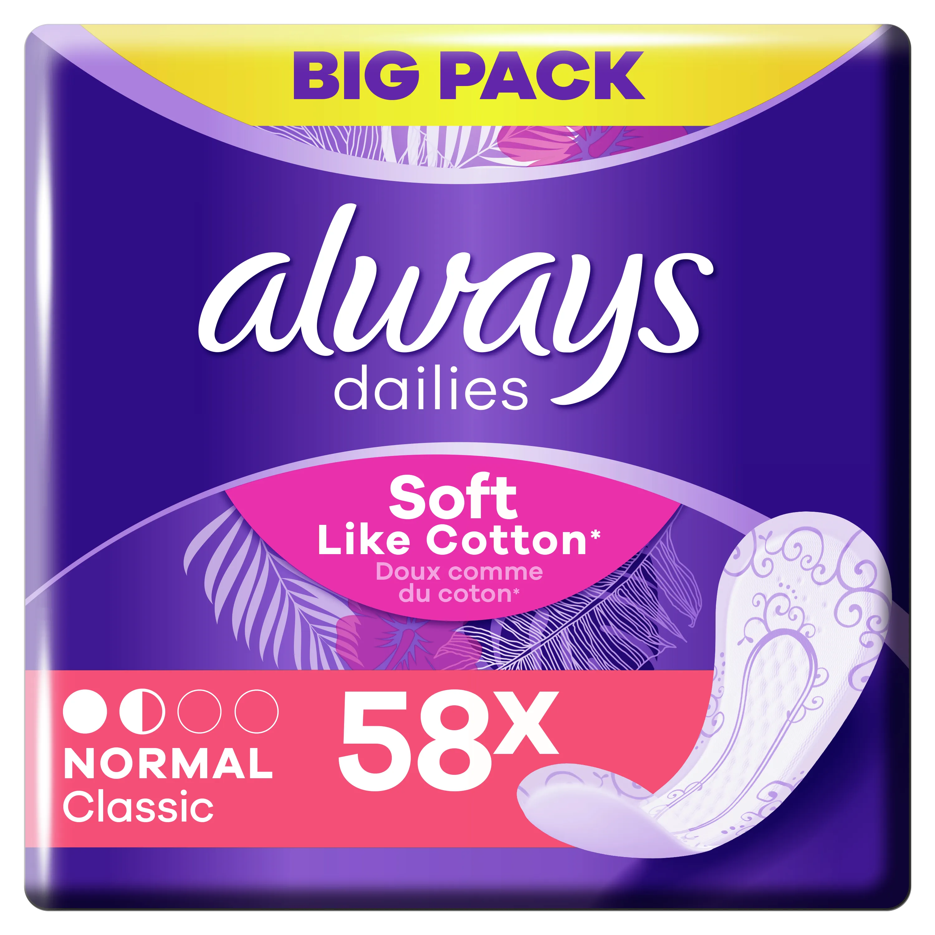 Always Dailies Classic Soft Like Cotton Normal wkładki higieniczne, 58 szt.