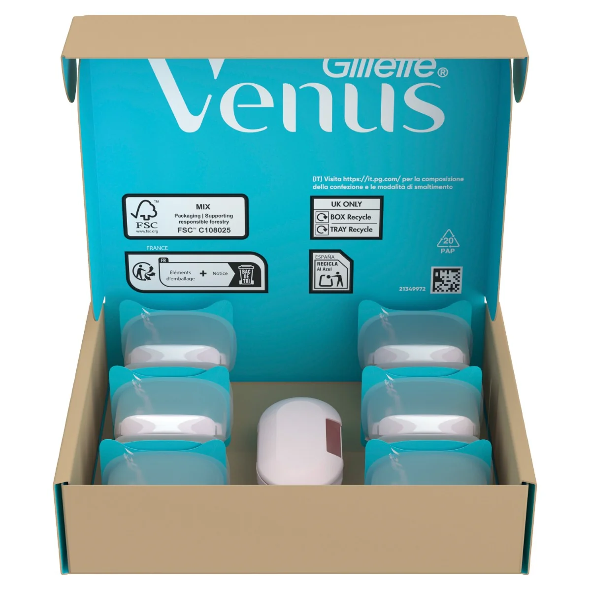 Gillette Venus Pro Smooth Sensitive wymienne główki do maszynki dla kobiet, 10 sztuk + osłonka