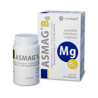 Asmag B6 20 mg+0,25 mg, 50 tabletek