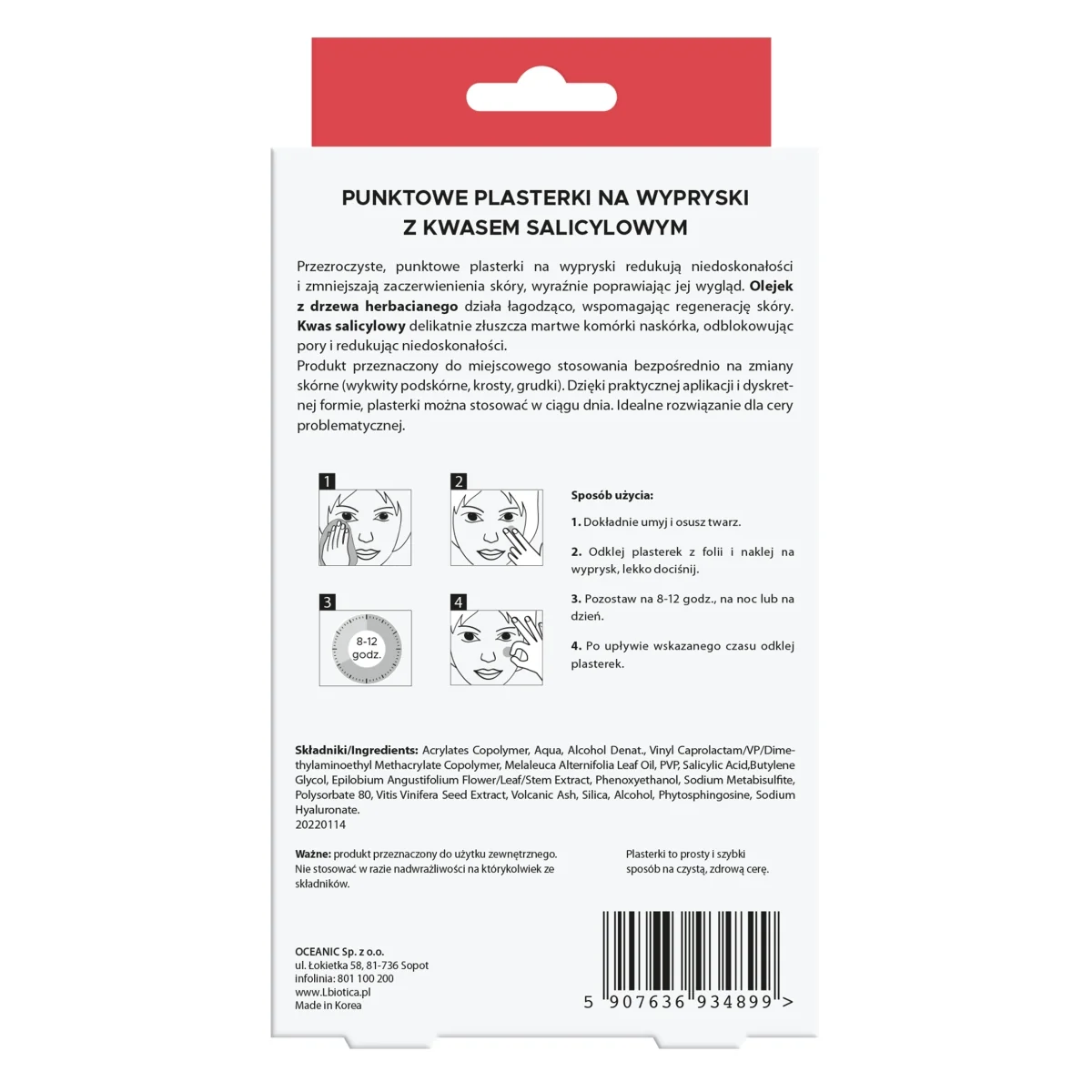 L'Biotica plasterki punktowe na wypryski, 36 szt.