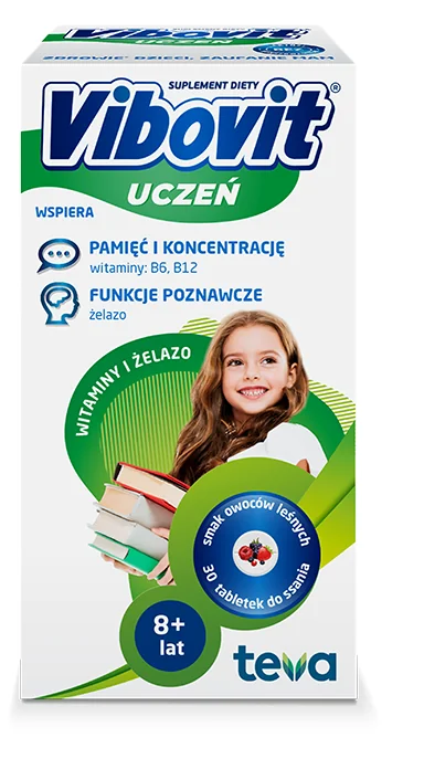 Vibovit Uczeń Witaminy + Żelazo 30 tabletek do ssania
