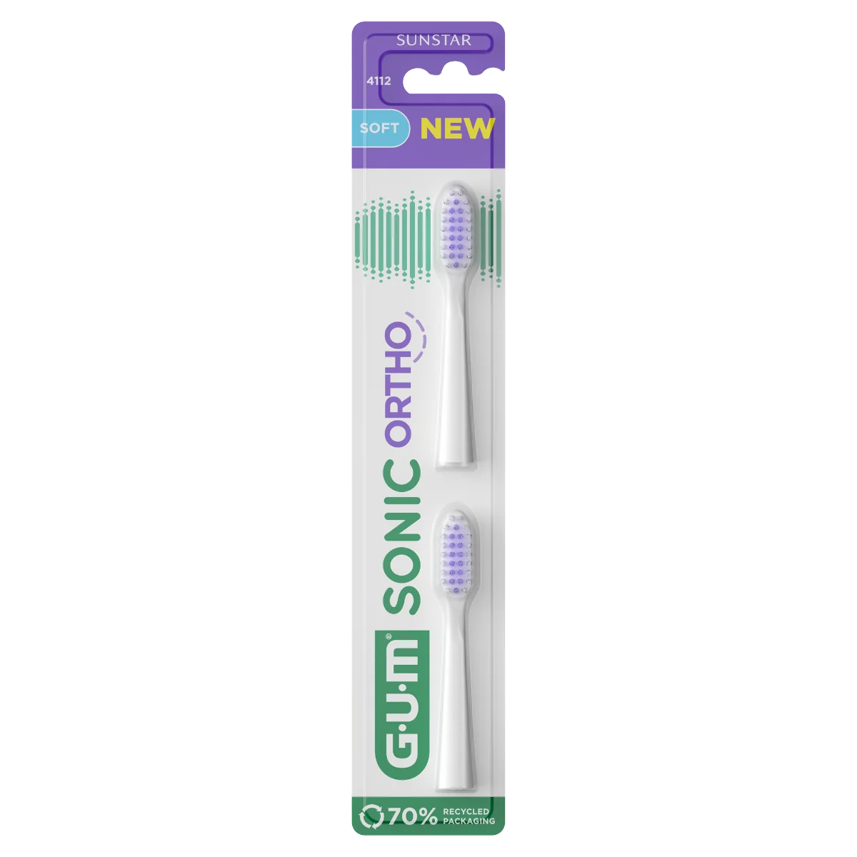 Sunstar Gum Sonic Ortho główki szczoteczki, 2 sztuki