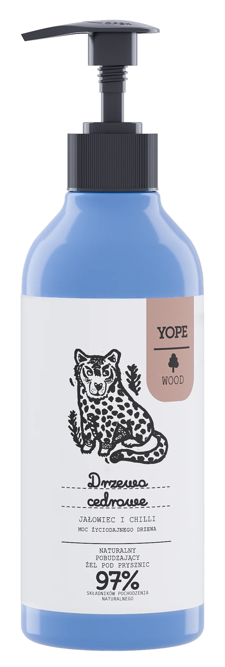 YOPE żel pod prysznic drzewo cedrowe, jałowiec i chilli, 400 ml