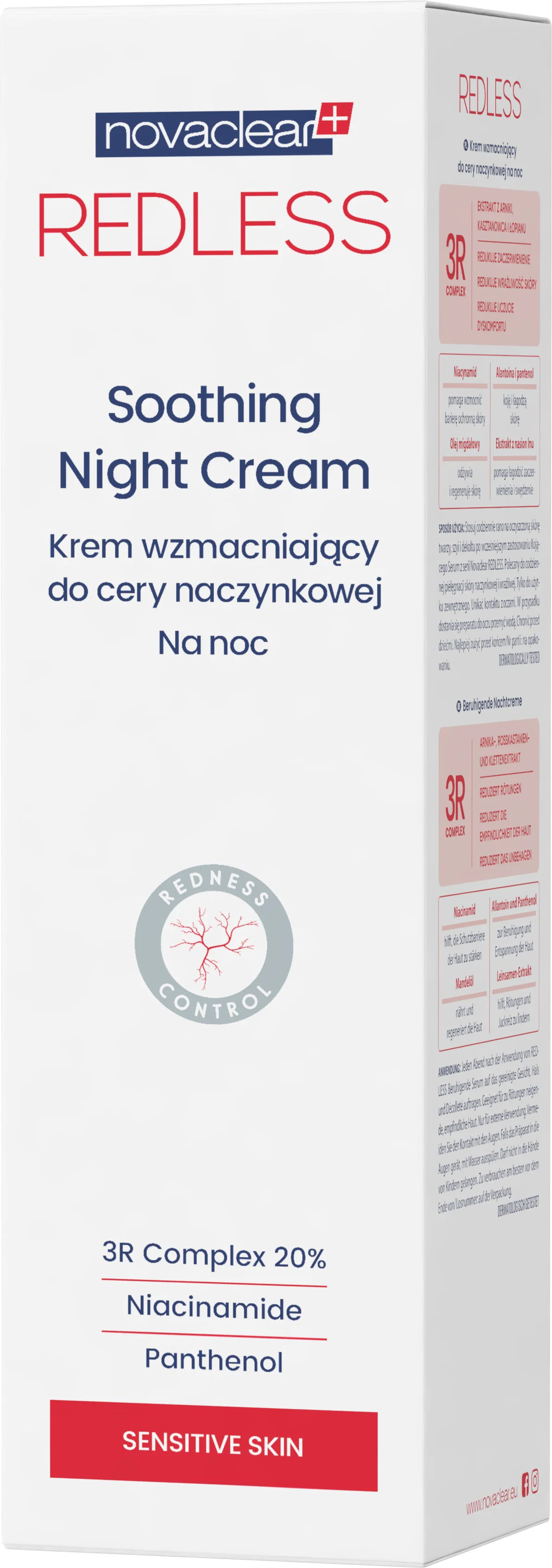 Novaclear Redless krem wzmacniający do cery naczynkowej na noc, 50 ml