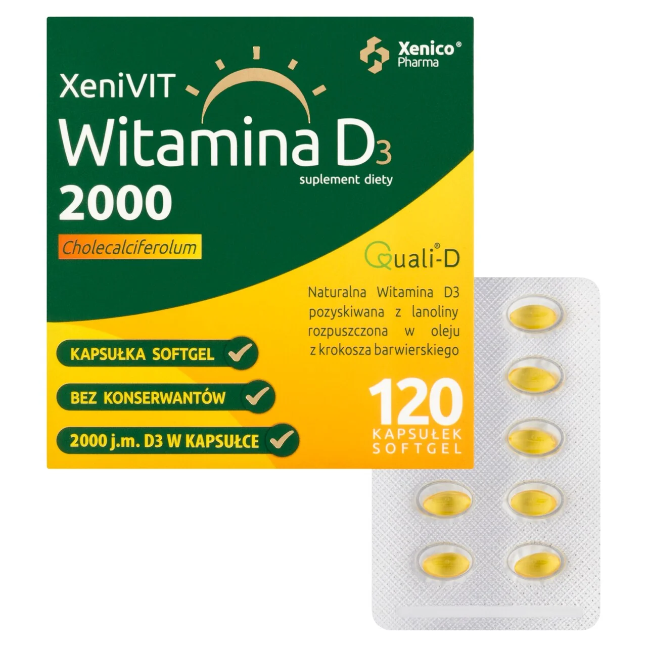 XeniVIT Witamina D 2000 120 kapsułek