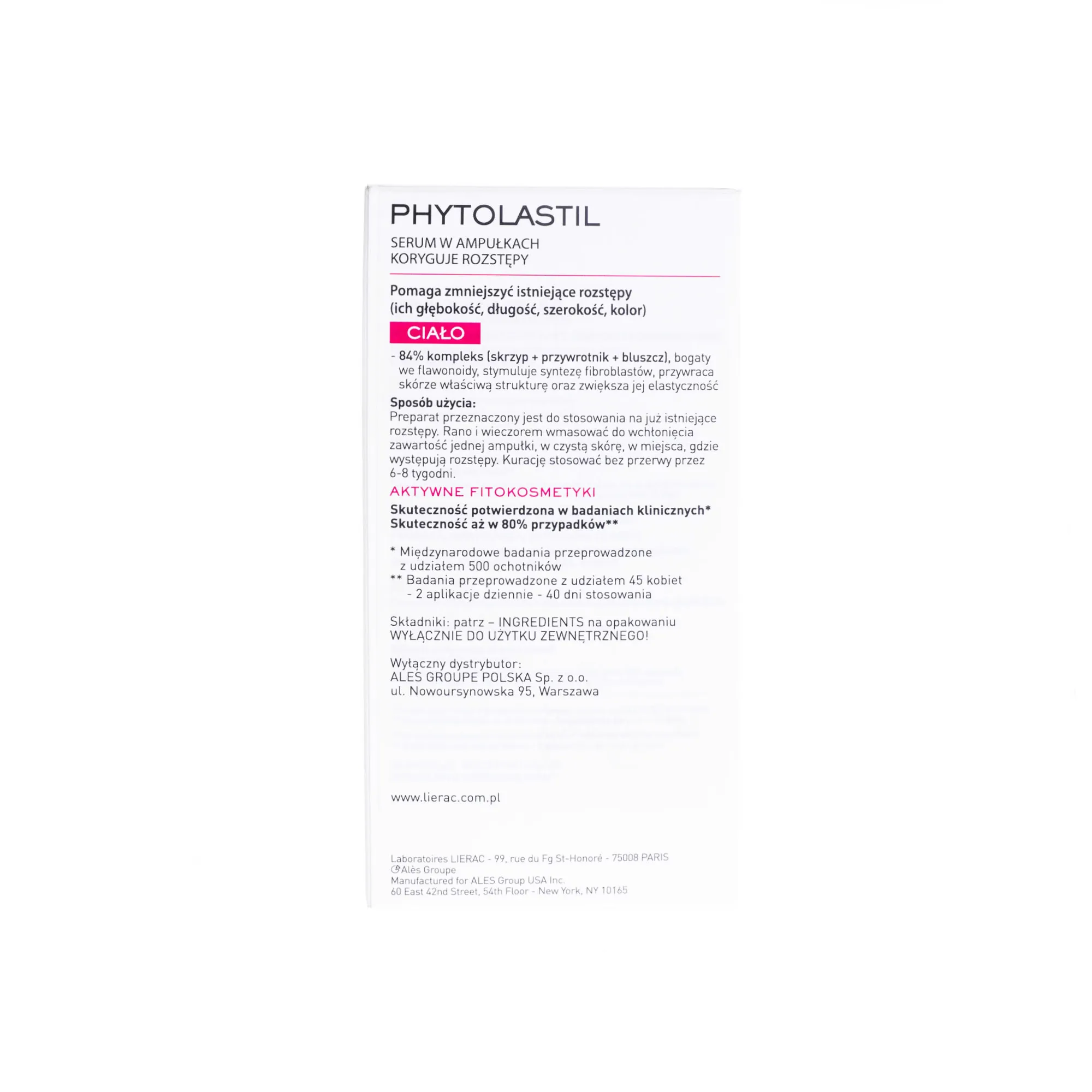 Lierac Phytolastil, serum w ampułkach korygujące rozstępy, 100 ml 