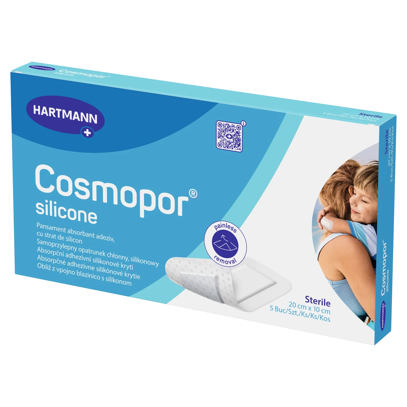 Cosmopor silicone opatrunek samoprzylepny, 20cmx10cm, 5 szt.