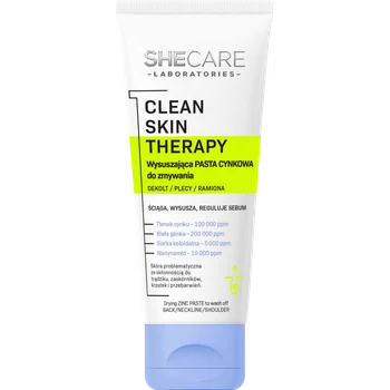 SheCare Clean Skin Therapy wysuszająca pasta cynkowa do zmywania – dekolt, plecy, ramiona, 90 g