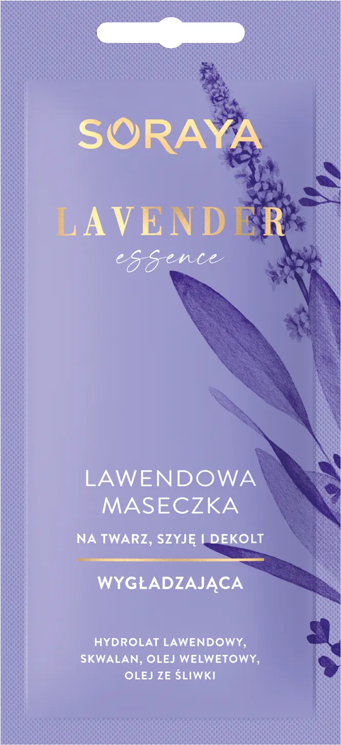 Soraya Lavender Essence lawendowa maseczka wygładzająca na twarz szyję i dekolt, 8 ml