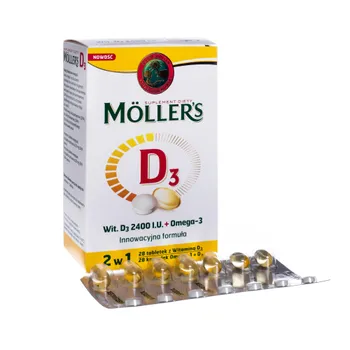 Mollers D3, suplement diety, 28 tabletek + 28 kapsułek 