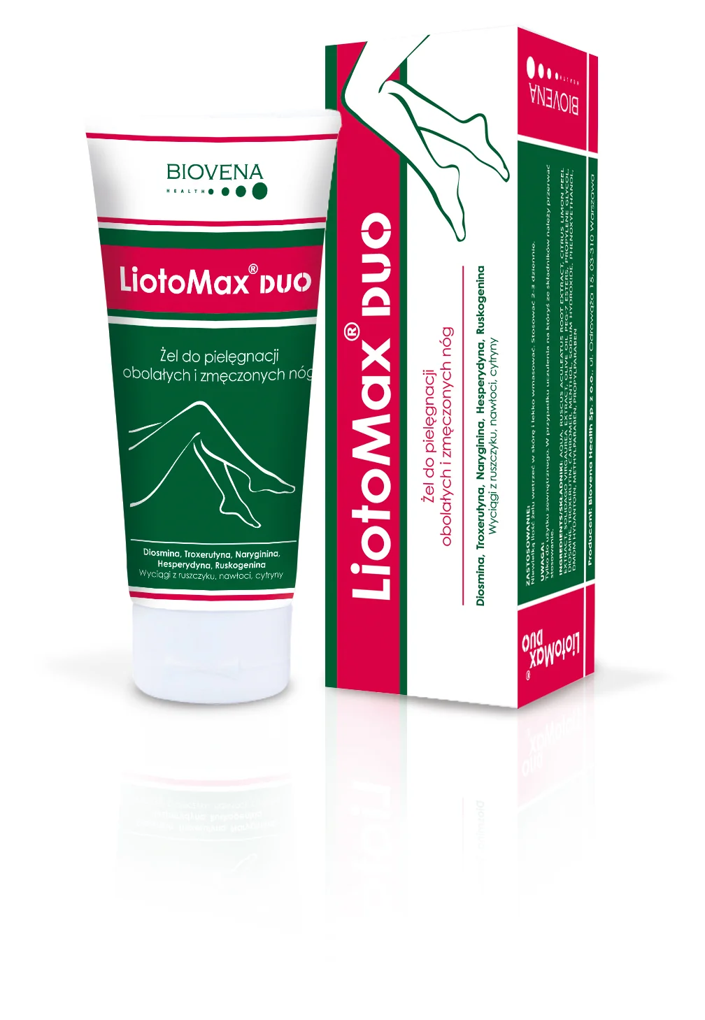 Biovena Health LiotoMax® DUO żel do pielęgnacji obolałych i zmęczonych nóg, 100 g