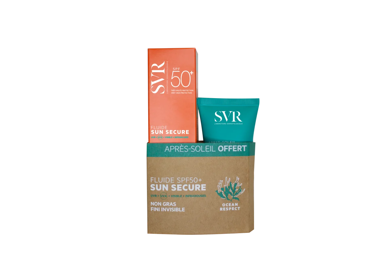 SVR Sun Secure zestaw lekki krem ochronny SPF 50+, 50 ml + balsam po opalaniu, 50 ml