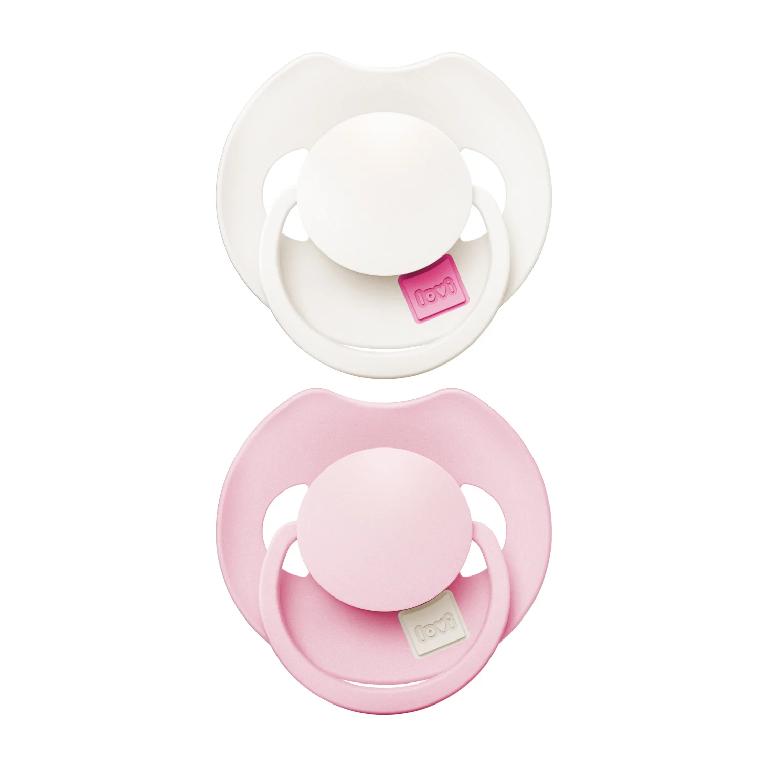 Lovi Prime smoczek silikonowy dynamiczny 0-6 m Rose/Rose Cream 34/454, 2 sztuki