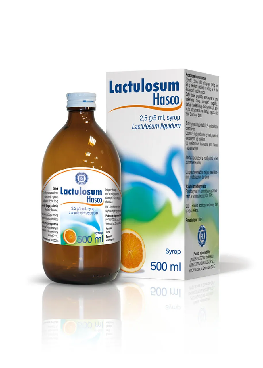 Lactulosum Hasco, 2,5 g/5 ml, syrop, 500 ml