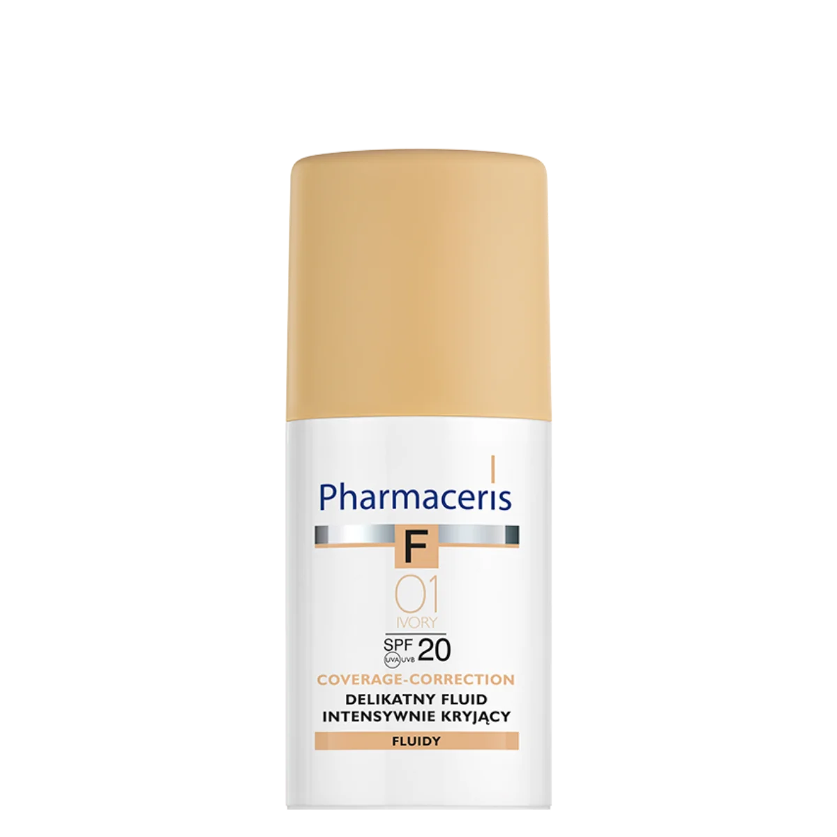Pharmaceris F delikatny fluid intensywnie kryjący 01 Ivory SPF 20, 30 ml