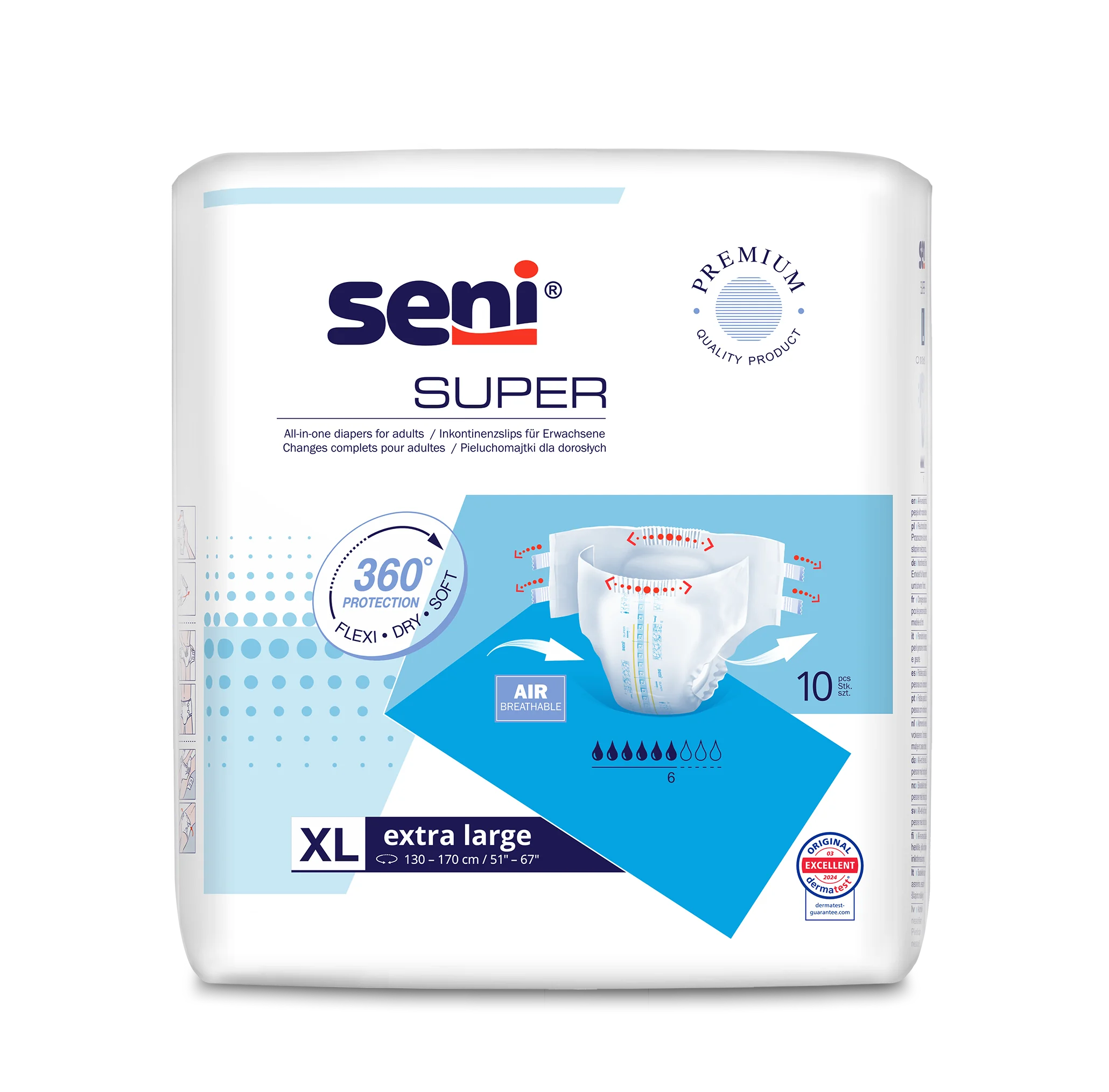 Seni Super pieluchomajtki XL, 10 szt.