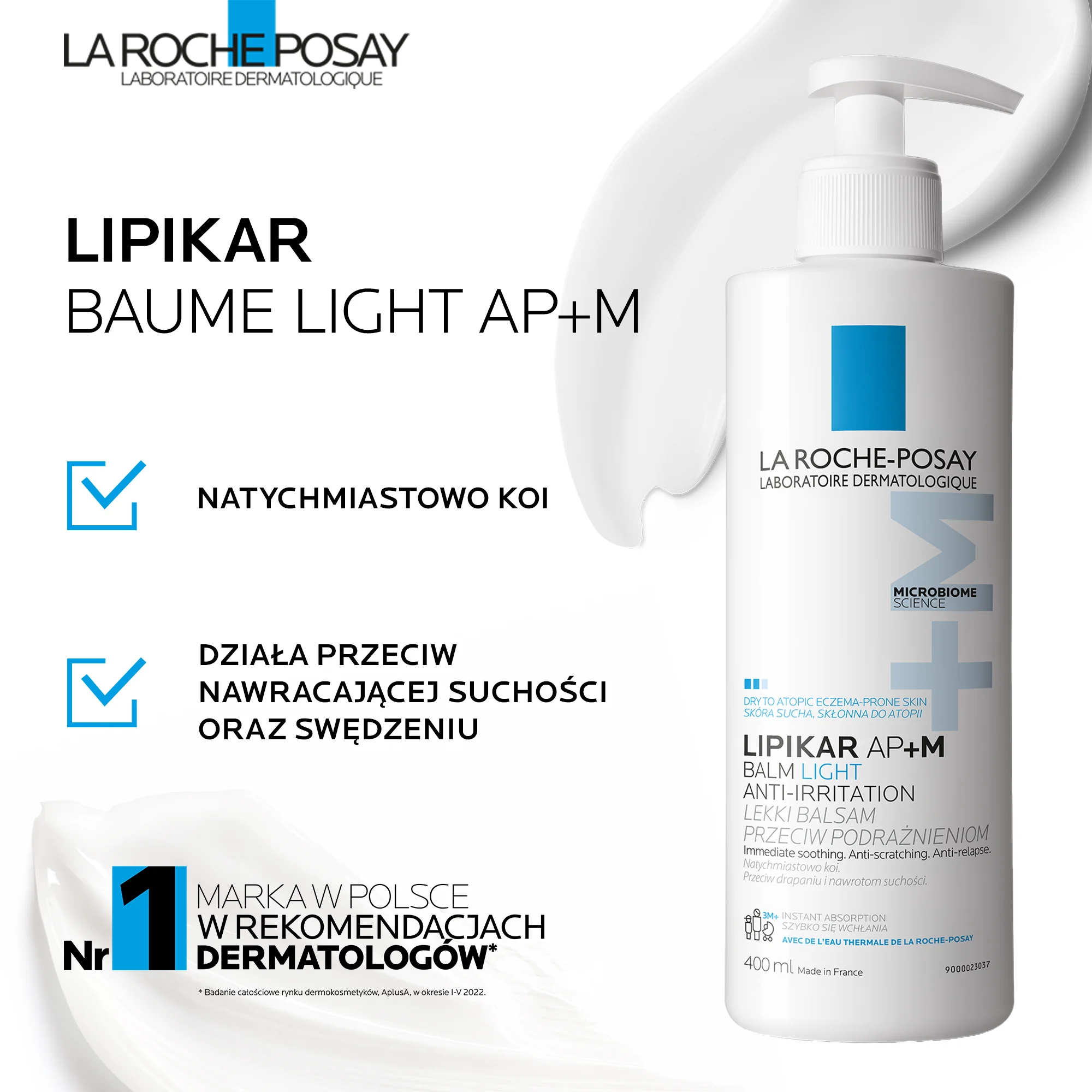 La Roche-Posay Lipikar Baume LIGHT AP+M Balsam regenerujący do ciała, 400 ml