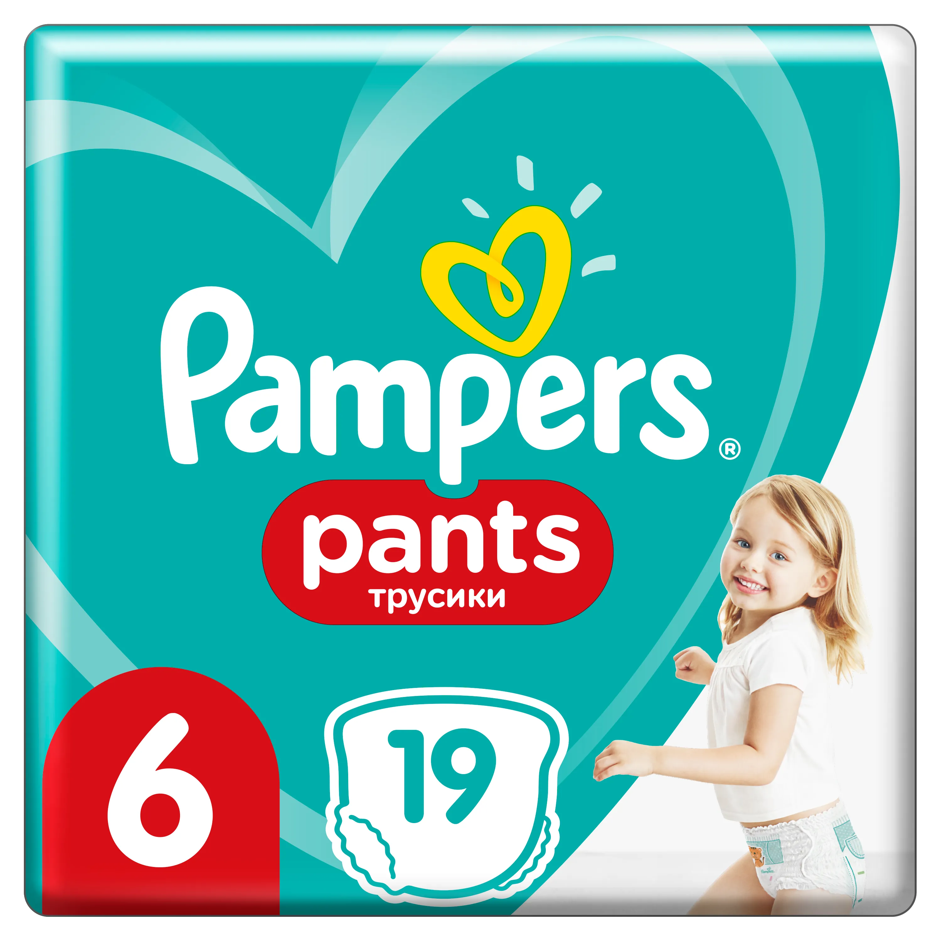 Pampers Pants, pieluchomajtki, rozmiar 6, 15+ kg, 19 sztuk