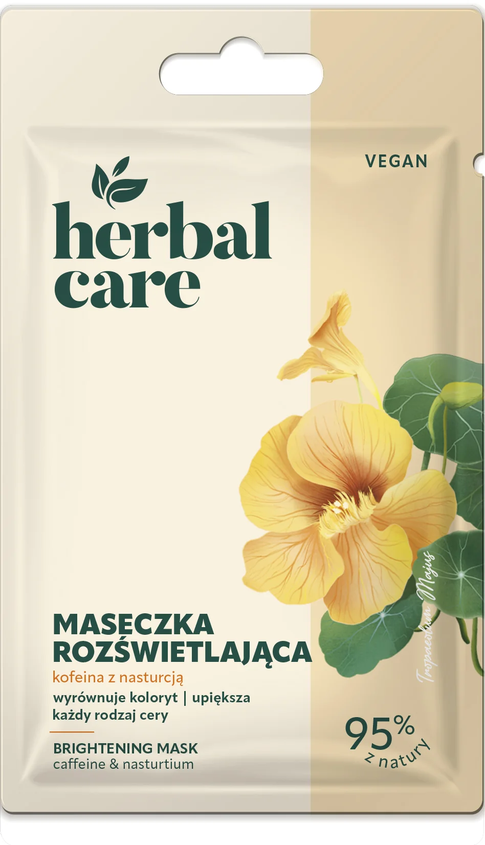 Herbal Care Maseczka rozświetlająca kofeina z nasturcją, 7 g
