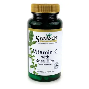 Swanson Witamina C 500 mg z Dziką Różą, suplement diety, 100 kapsułek 