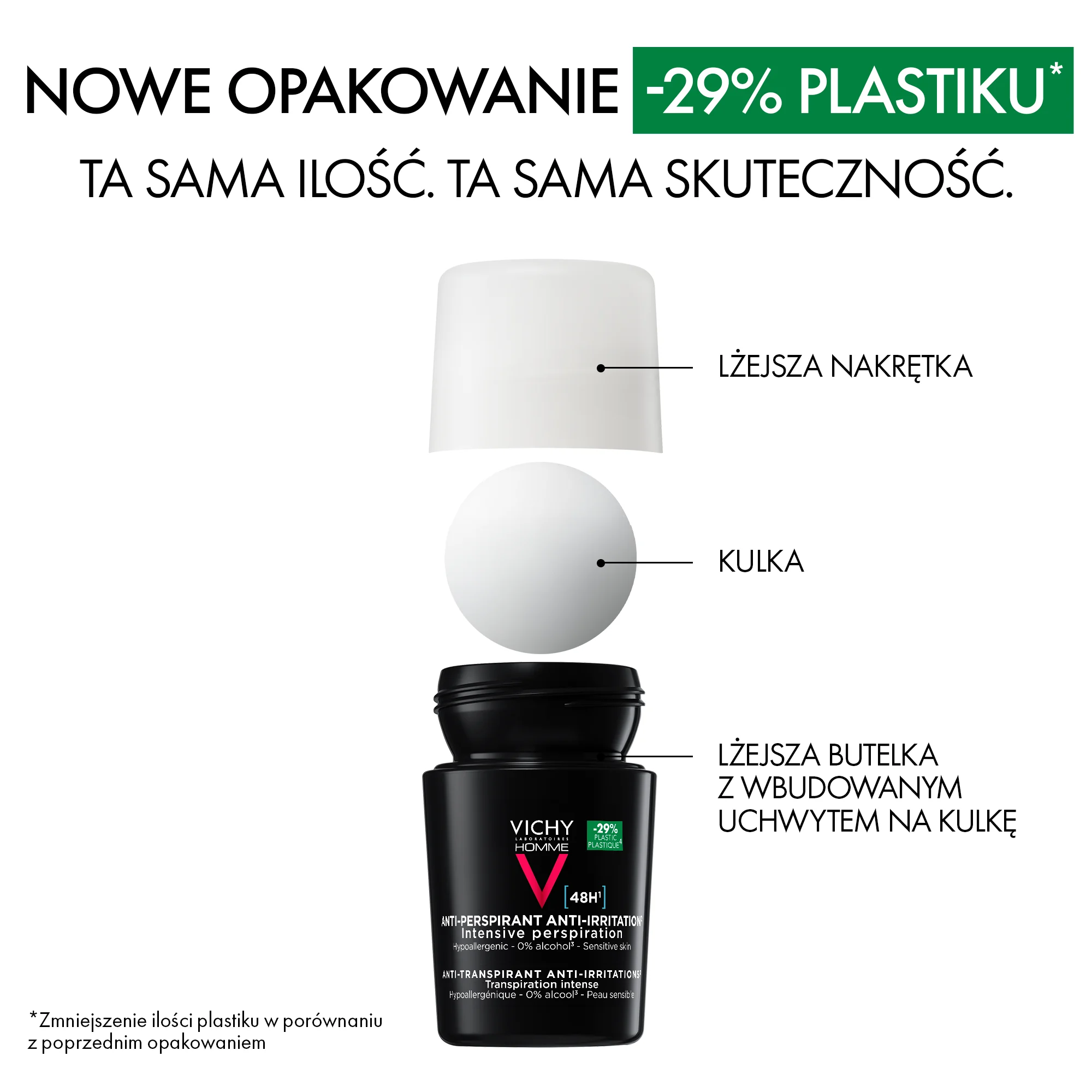 Vichy Homme dezodorant w kulce dla skóry wrażliwej, 50 ml