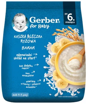 Gerber kaszka mleczna ryżowa banan po 6. miesiącu Gerber kaszka mleczna ryżowa banan po 6. miesiącu
