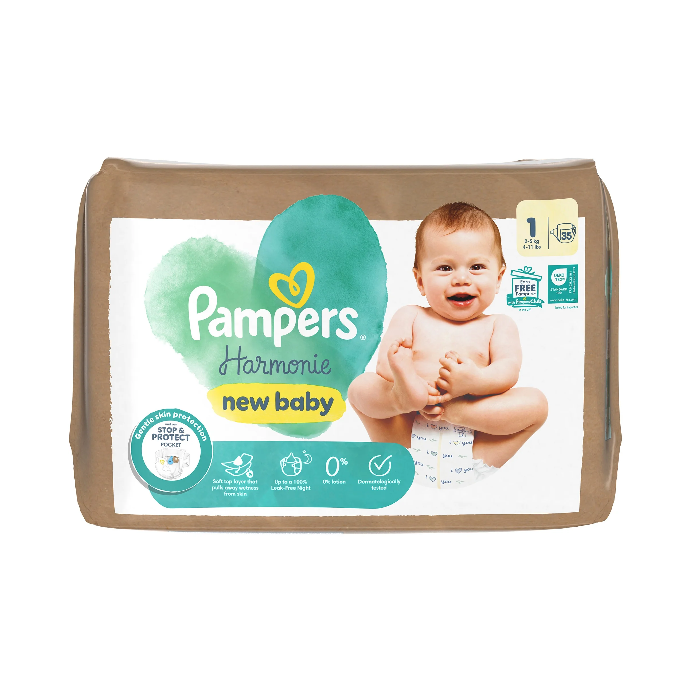 Pampers Harmonie new baby pieluszki rozmiar 1 2-5kg, 35 sztuk