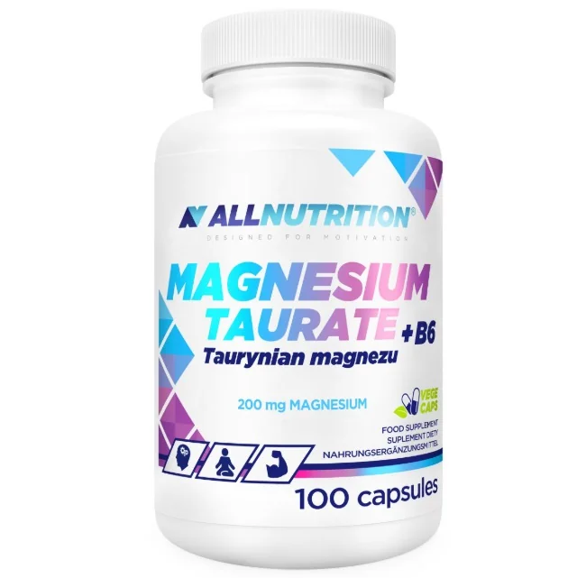 ALLNUTRITION Magnesium Taurate + B6 Taurynian Magenzu 100 kapsułek