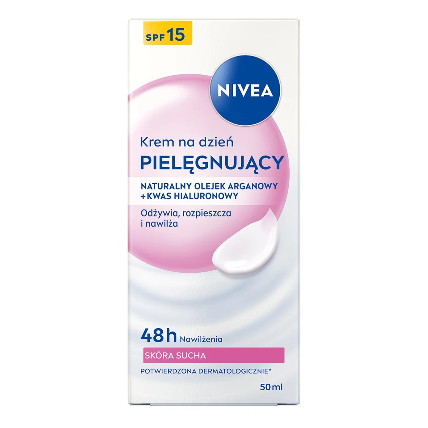 Nivea 24H Nawilżenia odżywczy krem na dzień SPF 15 cera sucha i wrażliwa, 50 ml