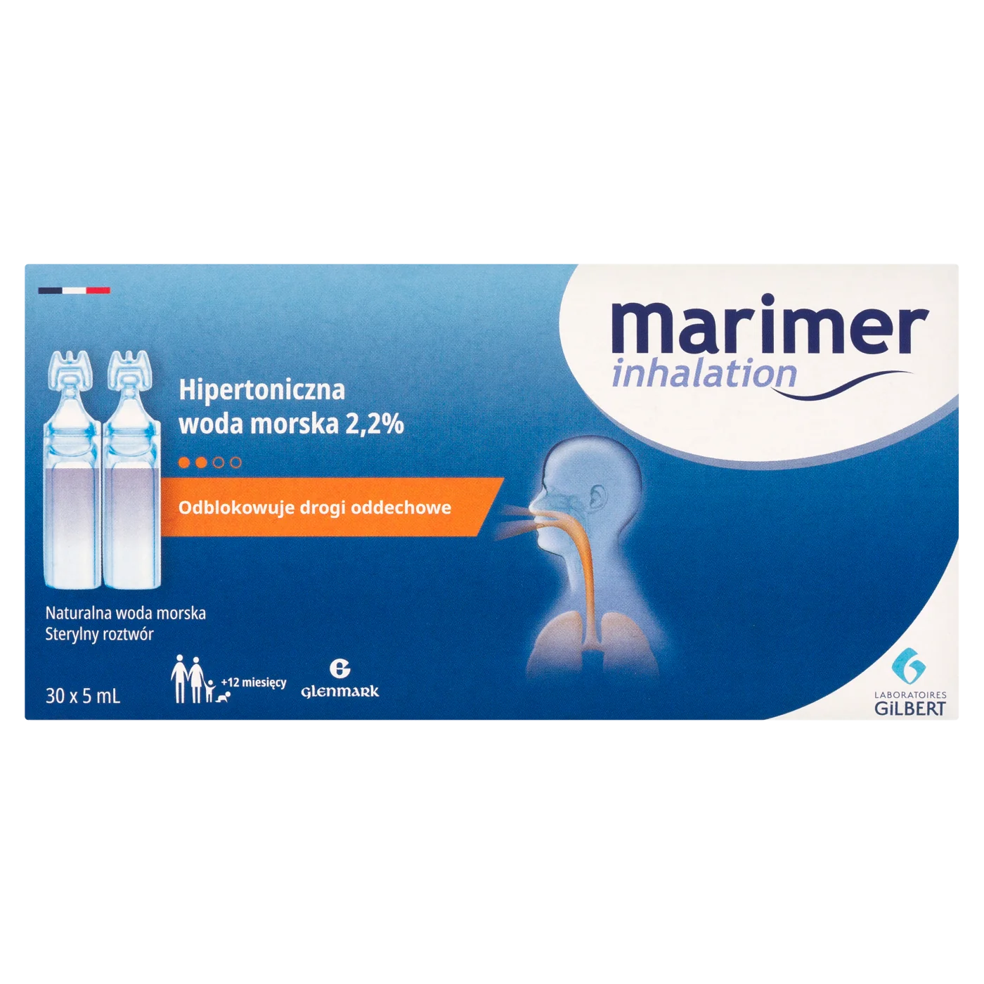 Marimer Inhalation Hipertoniczna woda morska 2,2 %, 5 ml x 30 ampułek