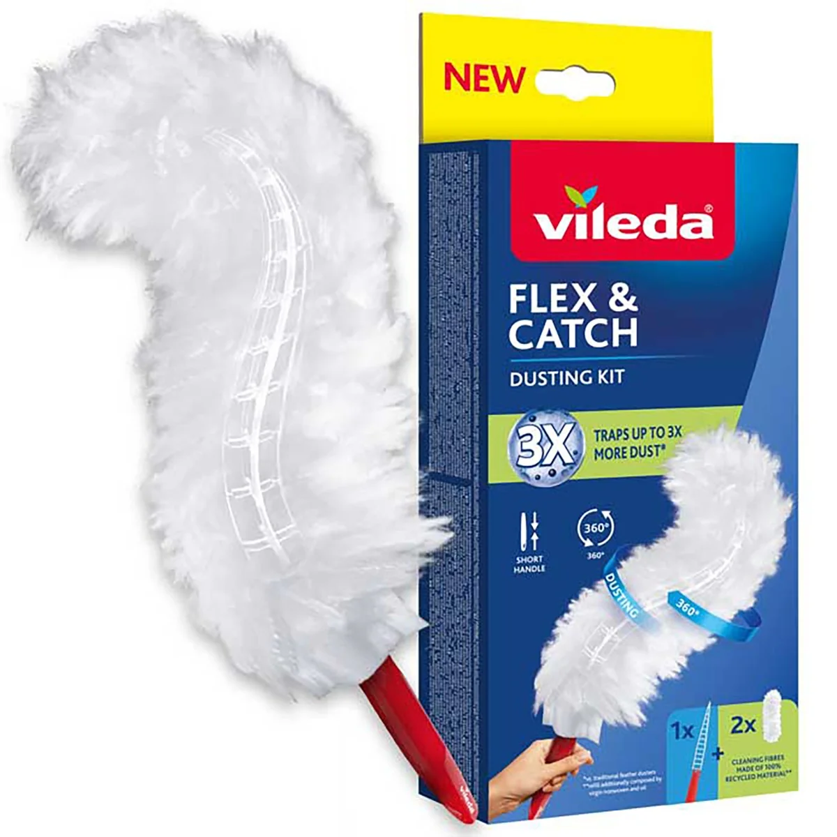 Vileda Flex & Catch miotełka do kurzu z krótką rączką + 2 wkłady