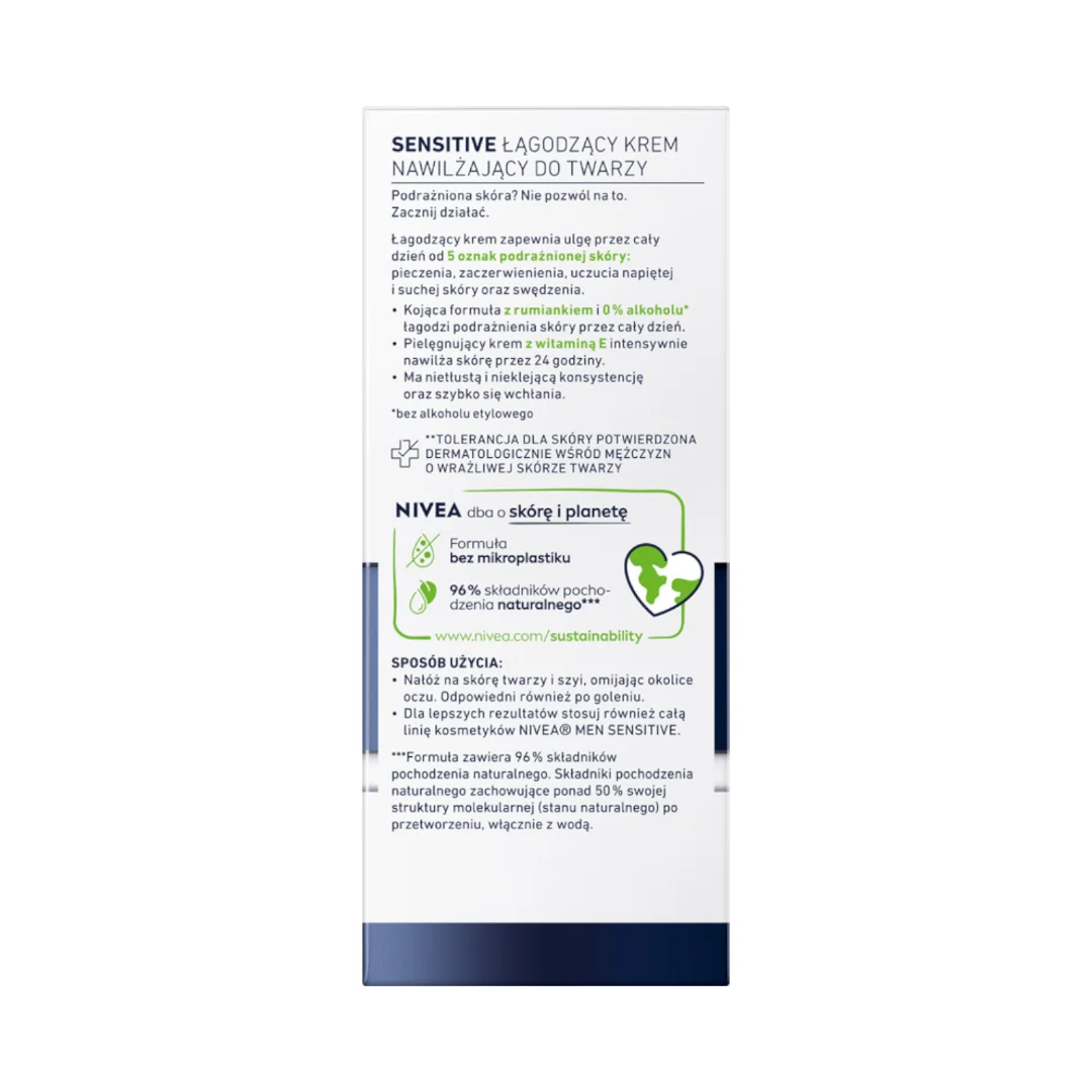 Nivea Men Sensitive łagodzący krem nawilżający, 75 ml
