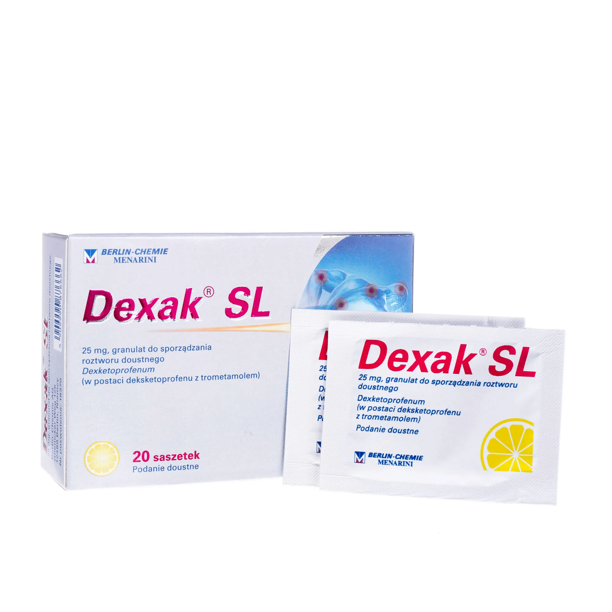 Dexak SL, 25 mg, granulat do sporządzania roztworu doustnego, 20 saszetek