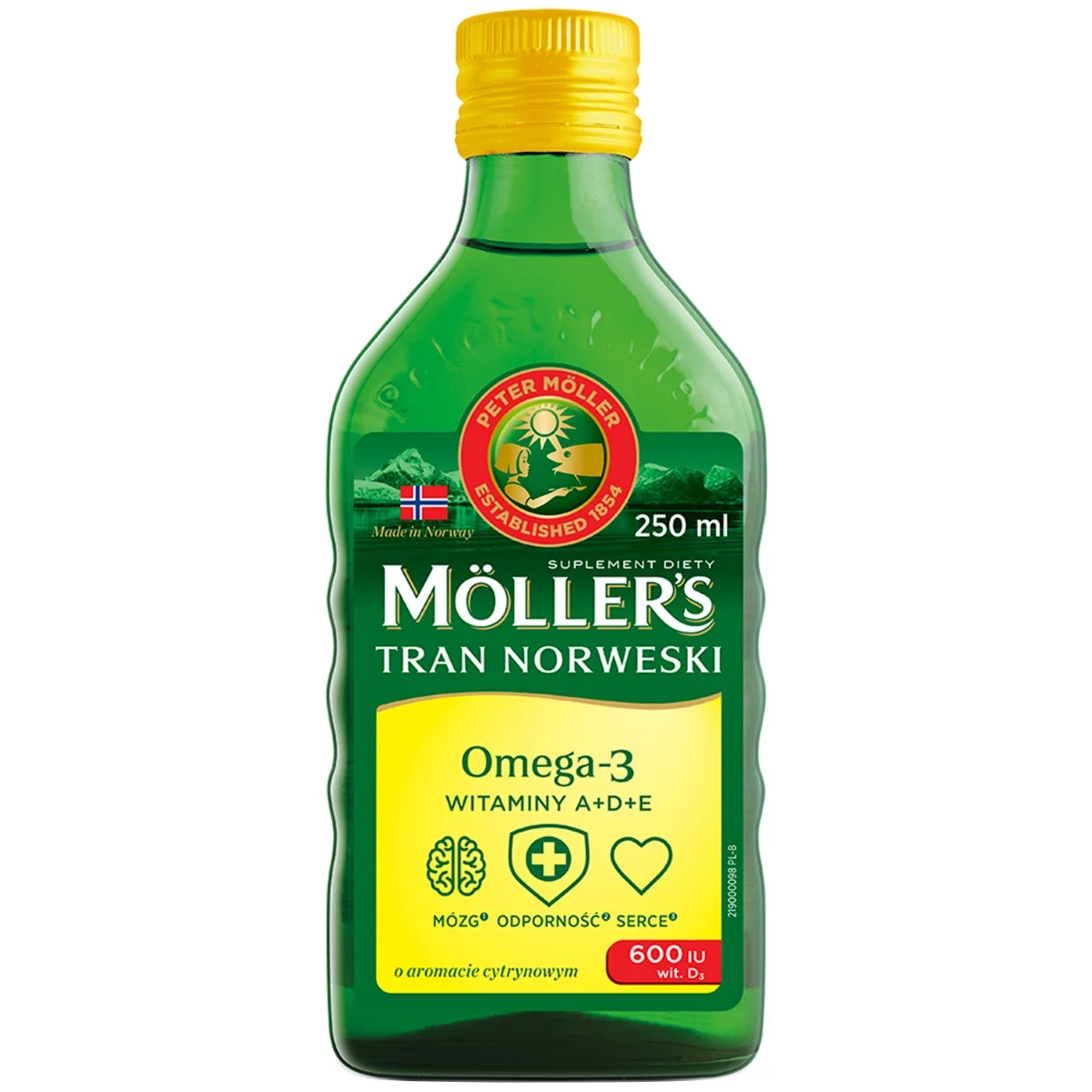 Moller's Tran Norweski płyn o aromacie cytrynowym, 250 ml