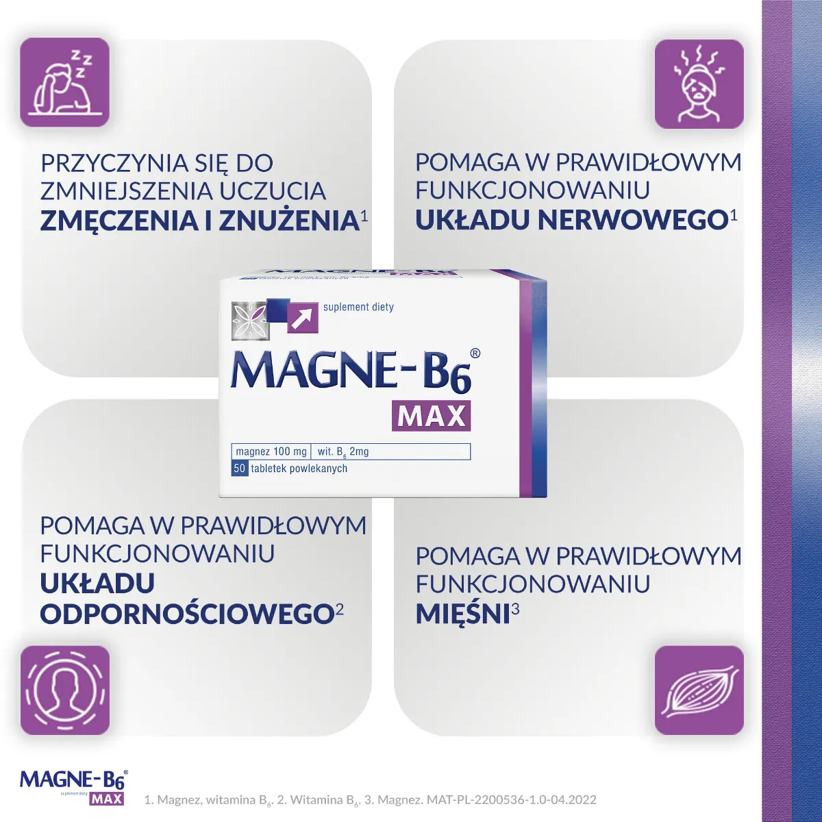 Magne-B6 MAX, suplement diety, 50 tabletek powlekanych 