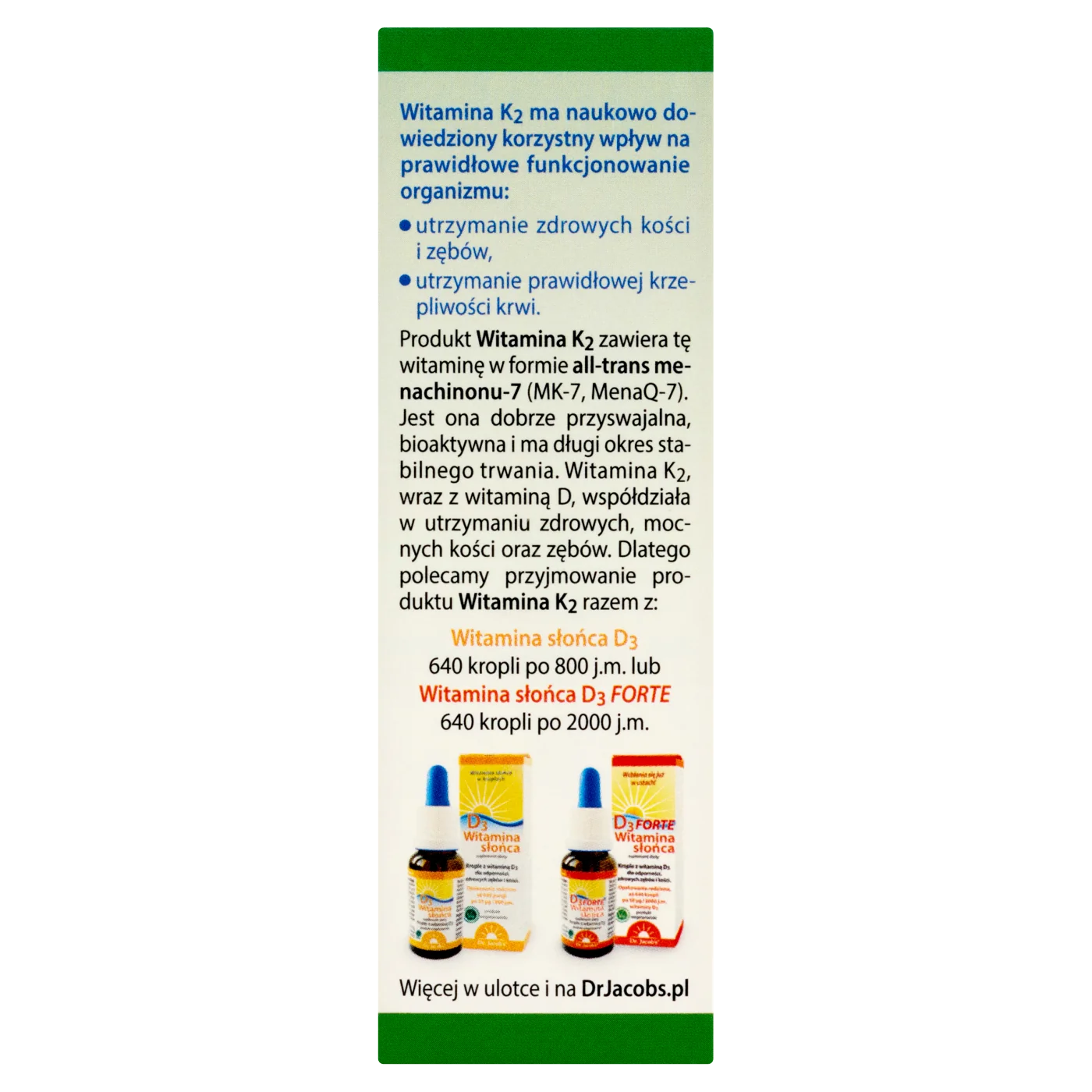 Dr. Jacob's K2 MK-7 krople, 20 ml