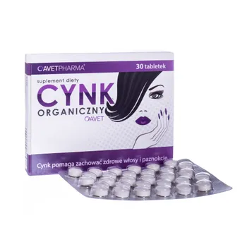 Cynk organiczny Avet, suplement diety, 30 tabletek 