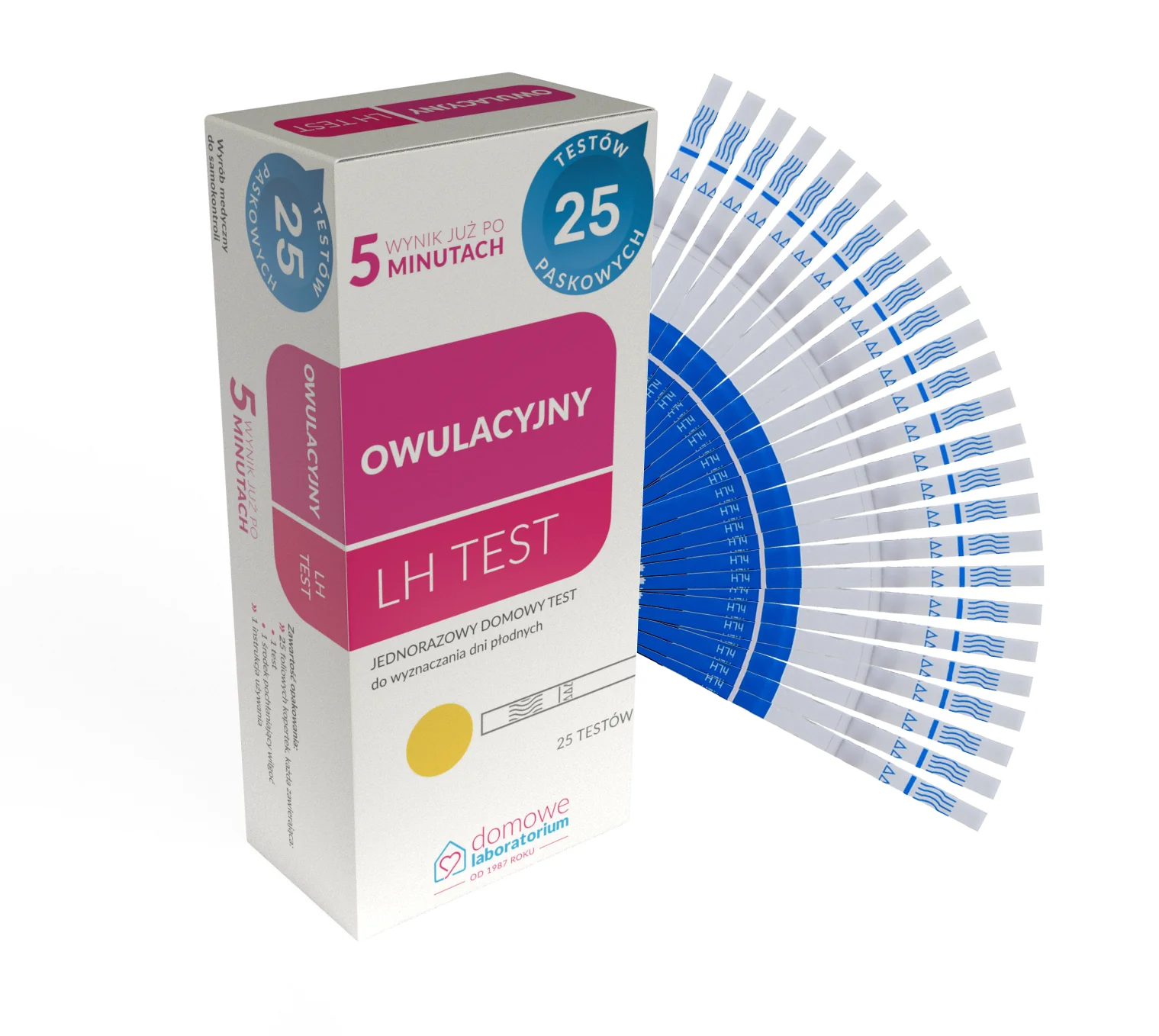 LH test owulacyjny jednorazowy domowy test, 25 sztuk
