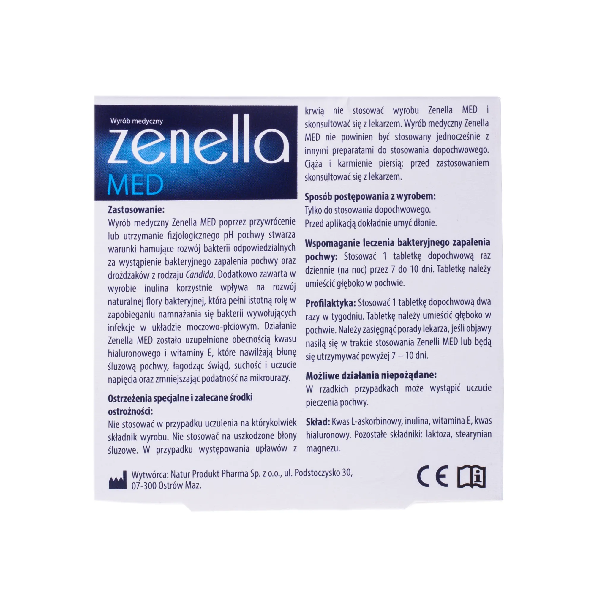 Zenella Med, 14 tabletek dopochwowych 