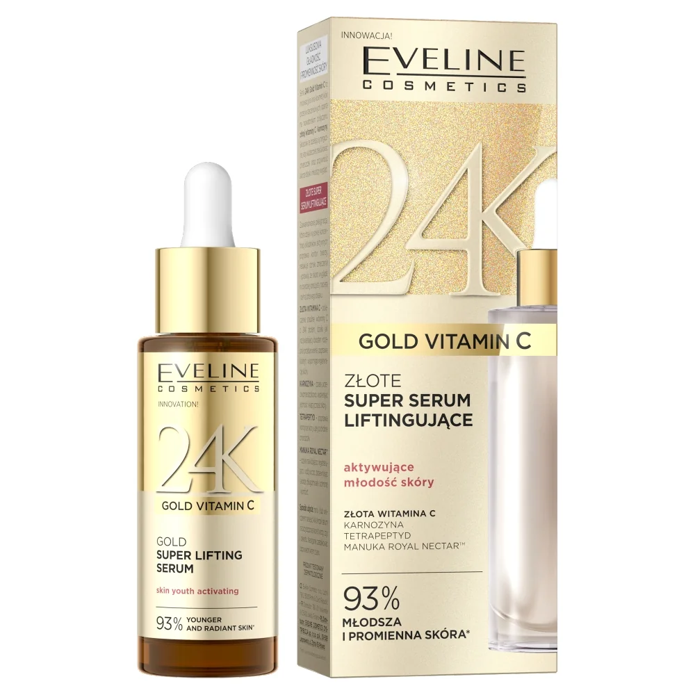 Eveline 24K Gold Vitamin C złote super serum liftingujące, 30 ml