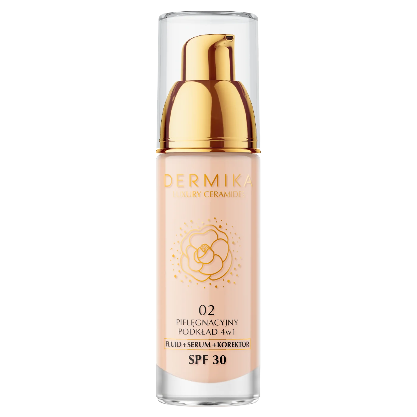 Dermika Luxury Ceramides pielęgnacyjny podkład 4w1 SPF 30 02, 30 ml