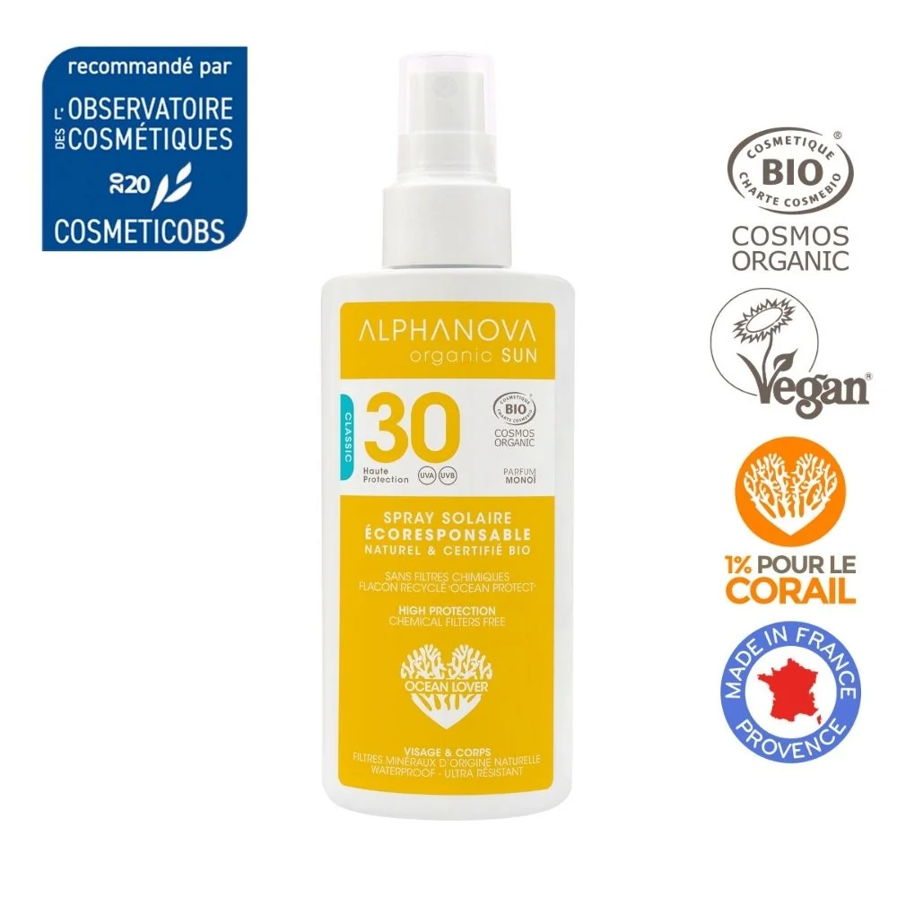Alphanova Sun Bio spray przeciwsłoneczny SPF 30, 125 g