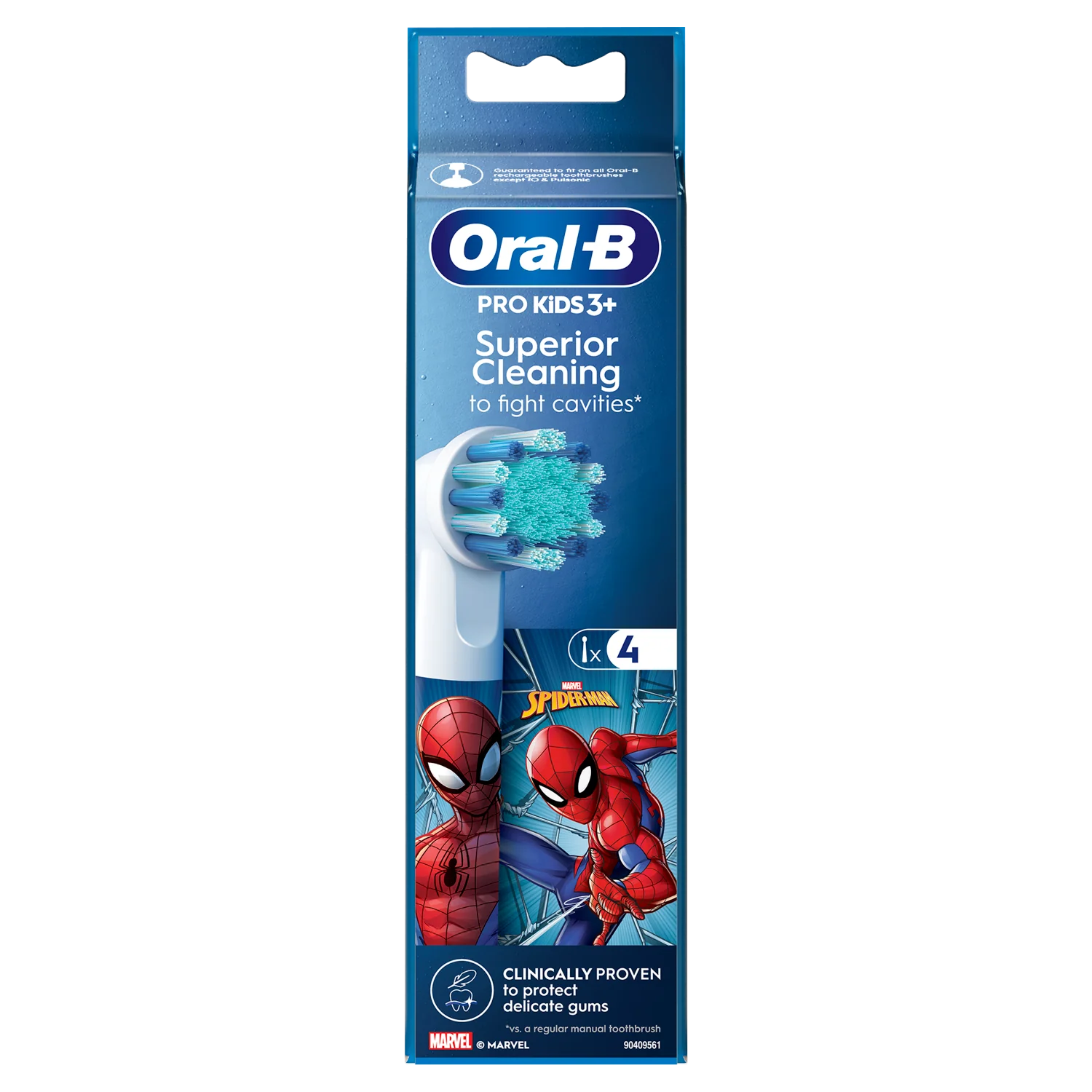 Oral-B Kids 3+ Końcówki do szczoteczek elektrycznych, Spider-man, 4 sztuki