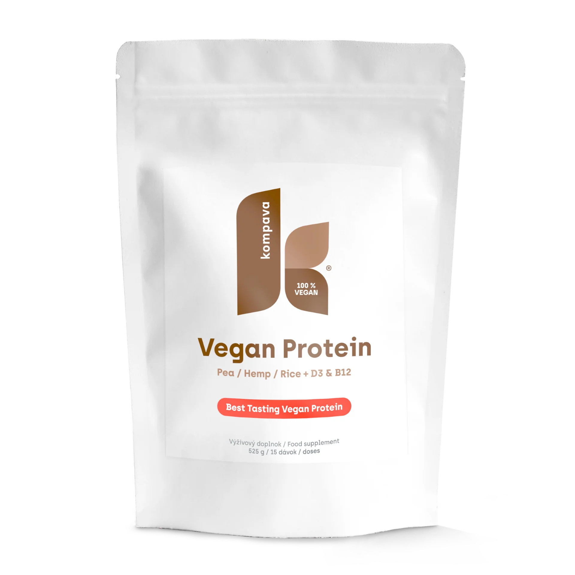 Kompava Vegan Protein wegańska odżywka białkowa czekolada – pomarańcza, 525 g