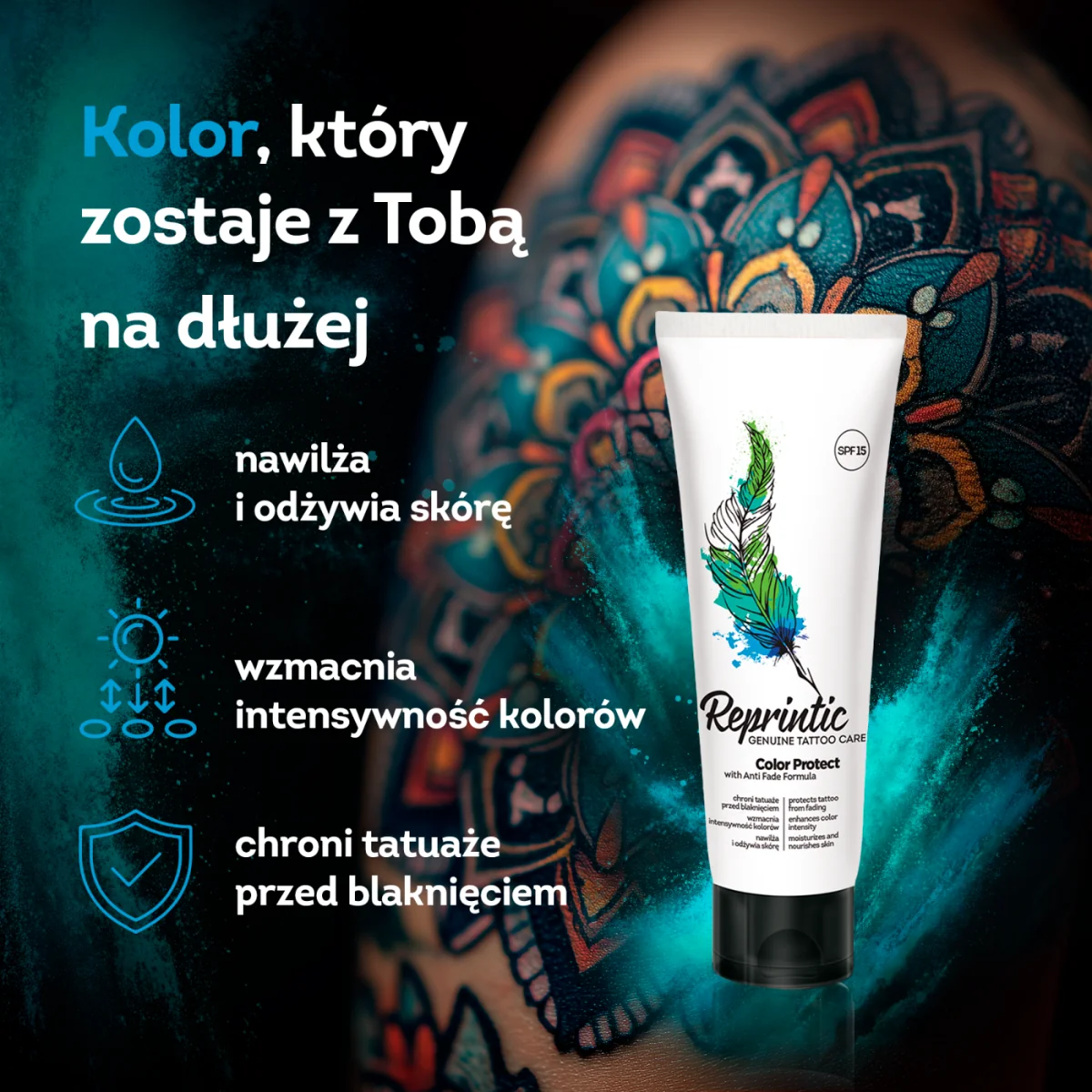Reprintic Krem ochronny do pielęgnacji tatuaży SPF 15, 100 ml