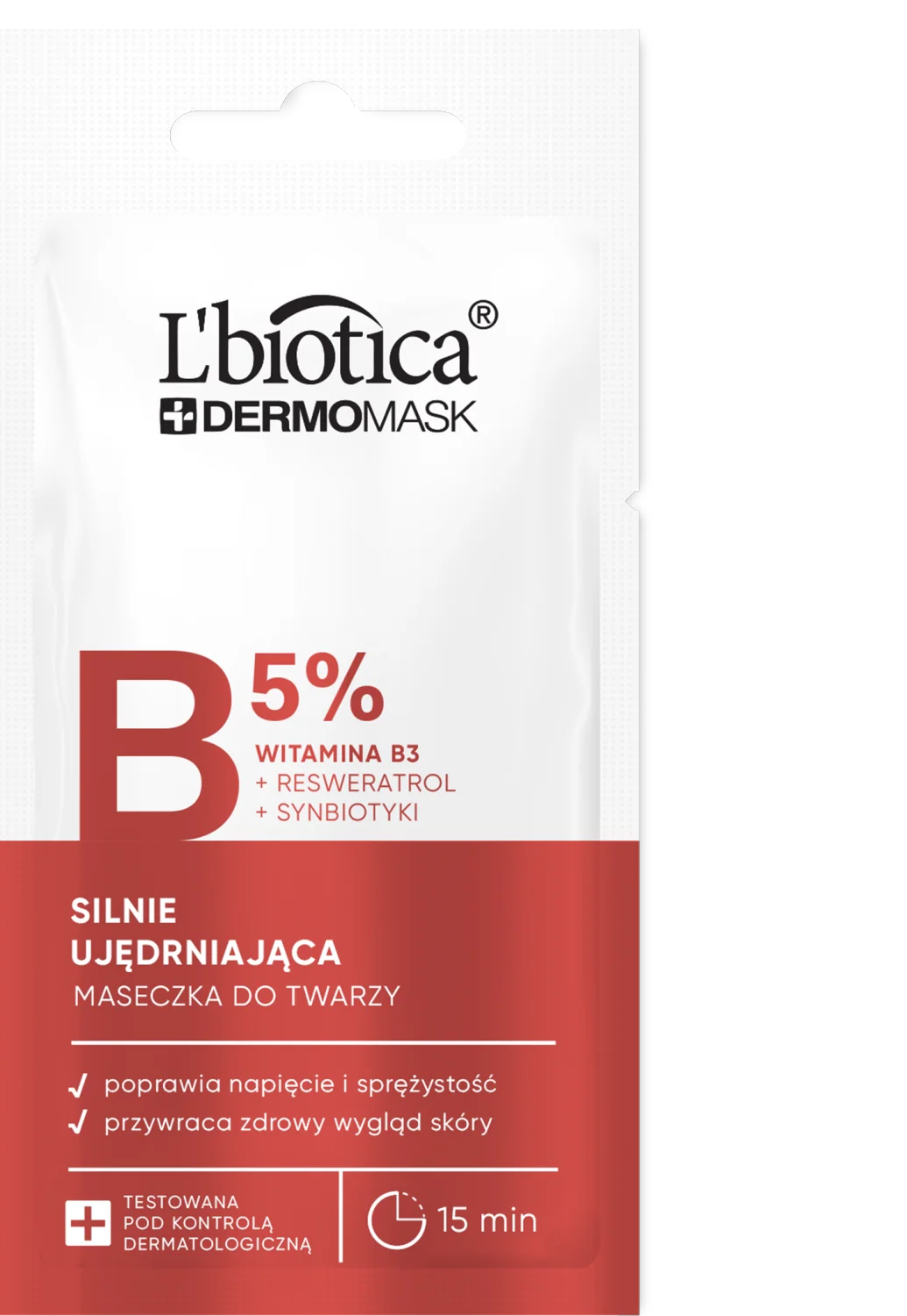 L'biotica Dermomask silnie ujędrniająca maska z witaminą B3, 8ml, 90 g