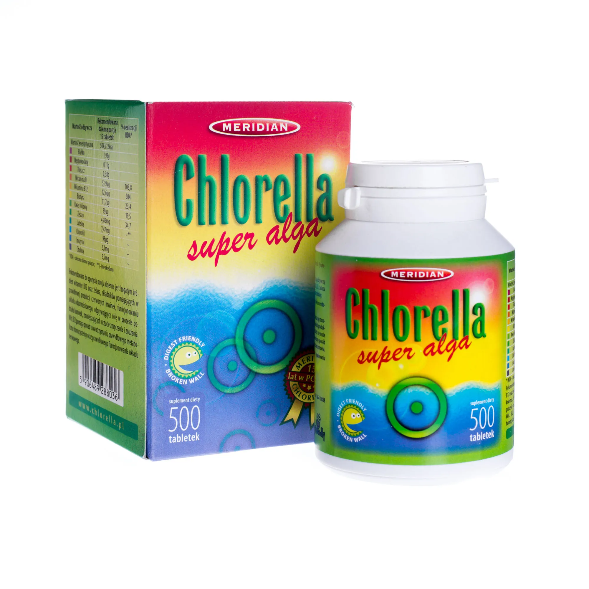 Chlorella, super alga, suplement diety, 500 tabletek